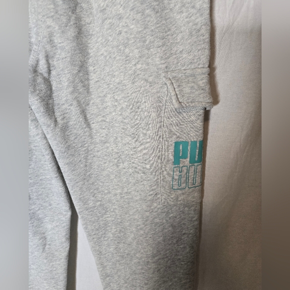 PUMA Heathered grey fleece lined cargo joggers- Women's Small - Picture 5 of 9